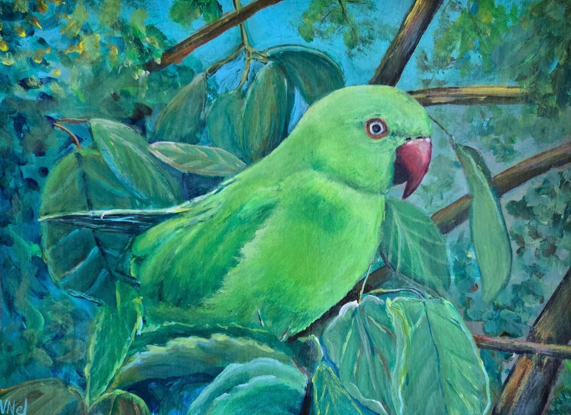 painting of the last parakeet she saw