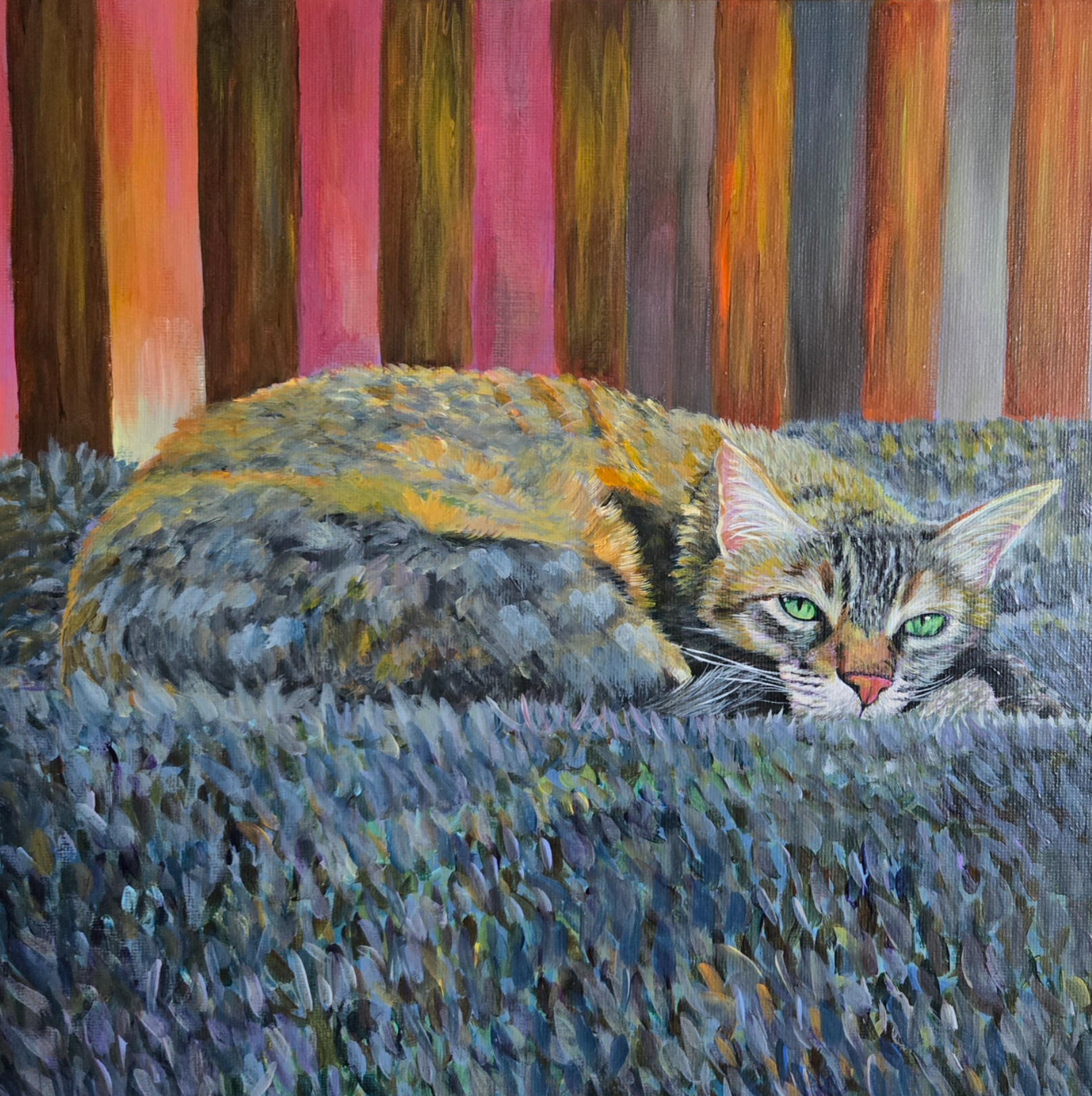 Acrylic painting of Paru at home🧡 Acrylic painting of Paru at home🧡 The cat who inspired this journey, these memories, and many of the paintings on this website🧡